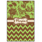 Green & Brown Toile & Chevron 20x30 Wood Print - Front View