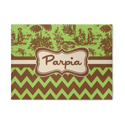 Green & Brown Toile & Chevron Area Rug (Personalized)