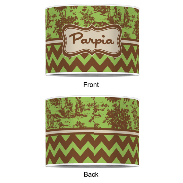 Green & Brown Toile & Chevron 8" Drum Lampshade - APPROVAL (Poly Film)