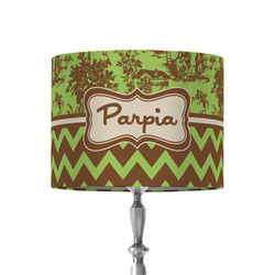 Green & Brown Toile & Chevron 8" Drum Lamp Shade - Fabric (Personalized)