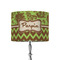 Green & Brown Toile & Chevron 8" Drum Lampshade - ON STAND (Fabric)
