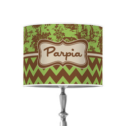 Green & Brown Toile & Chevron 8" Drum Lamp Shade - Poly-film (Personalized)