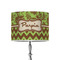 Green & Brown Toile & Chevron 8" Drum Lampshade - ON STAND (Poly Film)