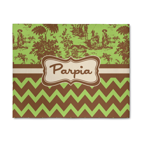 Custom Green & Brown Toile & Chevron 8' x 10' Patio Rug (Personalized)