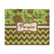 Green & Brown Toile & Chevron 8' x 10' Patio Rug (Personalized)