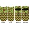 Green & Brown Toile & Chevron Adult Ankle Socks - Double Pair - Front and Back - Apvl