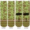 Green & Brown Toile & Chevron Adult Crew Socks - Double Pair - Front and Back - Apvl