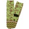 Green & Brown Toile & Chevron Adult Crew Socks - Single Pair - Front and Back