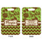 Green & Brown Toile & Chevron Aluminum Luggage Tag (Front + Back)