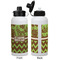 Green & Brown Toile & Chevron Aluminum Water Bottle - White APPROVAL
