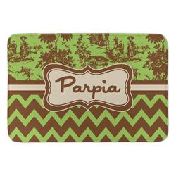 Green & Brown Toile & Chevron Anti-Fatigue Kitchen Mat (Personalized)