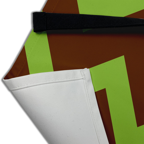 Green & Brown Toile & Chevron Apron - (Detail)