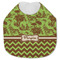 Green & Brown Toile & Chevron Jersey Knit Baby Bib w/ Name or Text