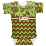 Green & Brown Toile & Chevron Baby Bodysuit (Personalized)