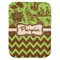 Green & Brown Toile & Chevron Baby Swaddling Blanket (Personalized)