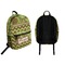 Green & Brown Toile & Chevron Backpack front and back - Apvl