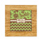 Green & Brown Toile & Chevron Bamboo Trivet with 6" Tile - FRONT