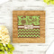 Green & Brown Toile & Chevron Bamboo Trivet with 6" Tile - LIFESTYLE