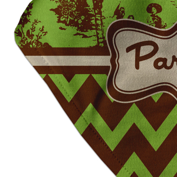 Green & Brown Toile & Chevron Bandana Detail