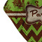Green & Brown Toile & Chevron Bandana Detail