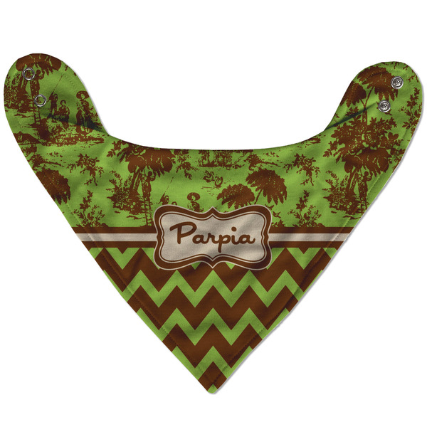 Green & Brown Toile & Chevron Bandana Flat Approval