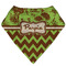 Green & Brown Toile & Chevron Bandana Bib (Personalized)