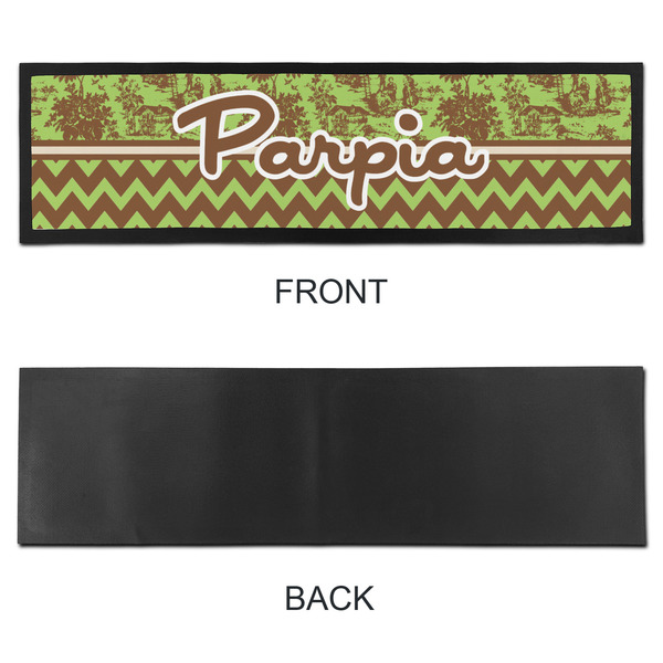 Green & Brown Toile & Chevron Bar Mat - Large - APPROVAL