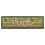 Green & Brown Toile & Chevron Bar Mat (Personalized)