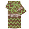 Green & Brown Toile & Chevron Bath Towel Set - 3 Pcs (Personalized)