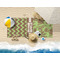 Green & Brown Toile & Chevron Beach Towel Lifestyle
