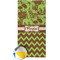 Green & Brown Toile & Chevron Beach Towel w/ Beach Ball