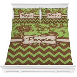 Green & Brown Toile & Chevron Comforters (Personalized)