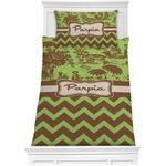 Green & Brown Toile & Chevron Comforter Set - Twin (Personalized)