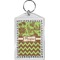 Green & Brown Toile & Chevron Bling Keychain (Personalized)