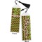Green & Brown Toile & Chevron Bookmark with tassel - Front and Back
