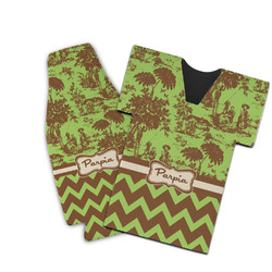 Green & Brown Toile & Chevron Bottle Cooler (Personalized)