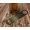 Green & Brown Toile & Chevron Bottle Opener - In Use