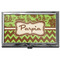 Green & Brown Toile & Chevron Business Card Case