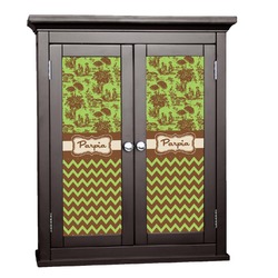 Green & Brown Toile & Chevron Cabinet Decal - Small (Personalized)