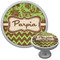 Green & Brown Toile & Chevron Cabinet Knob (Silver) (Personalized)