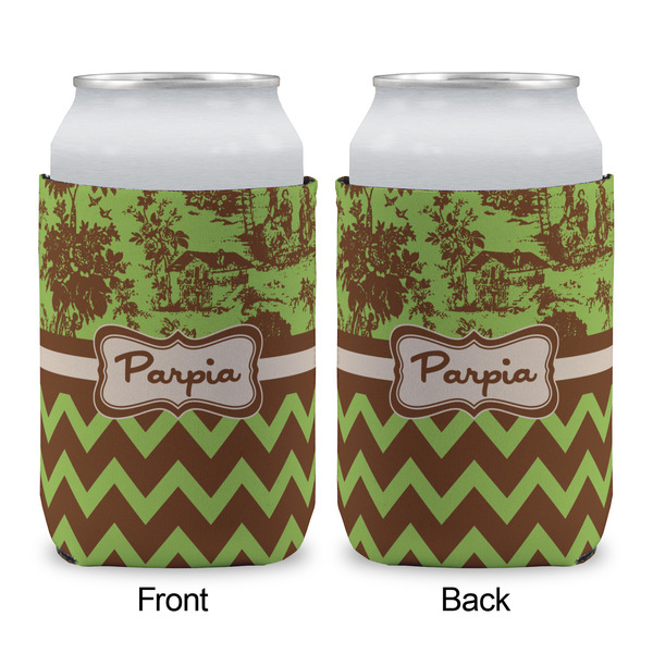 Green & Brown Toile & Chevron Can Sleeve - APPROVAL (single)