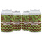 Green & Brown Toile & Chevron Can Cooler (12 oz) - Set of 4 w/ Name or Text