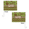 Green & Brown Toile & Chevron Car Flag - 11" x 8" - Front & Back View