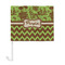 Green & Brown Toile & Chevron Car Flag - Large - FRONT