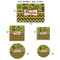 Green & Brown Toile & Chevron Car Magnets - SIZE CHART