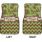 Green & Brown Toile & Chevron Car Mat Front - Approval