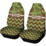Green & Brown Toile & Chevron Car Seat Covers (Set of Two) (Personalized)