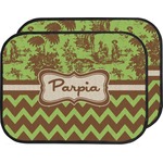 Green & Brown Toile & Chevron Car Floor Mats (Back Seat) (Personalized)