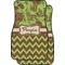 Green & Brown Toile & Chevron Car Floor Mats (Front Seat) (Personalized)