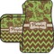 Green & Brown Toile & Chevron Car Floor Mats Set - 2 Front & 2 Back (Personalized)